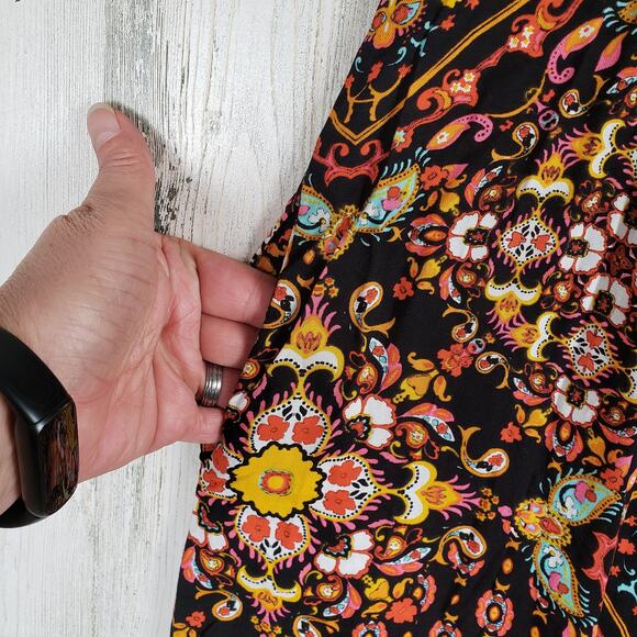 Oddi Multicolor Printed Scoop Neck Short Sleeve Maxi Dress Women's Size 3XL - Picture 15 of 16